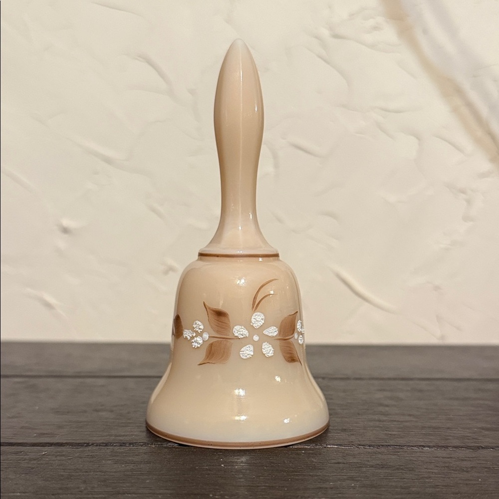 Elegant 1979 Fenton Cream Colored Hand Painted Decorative Bell